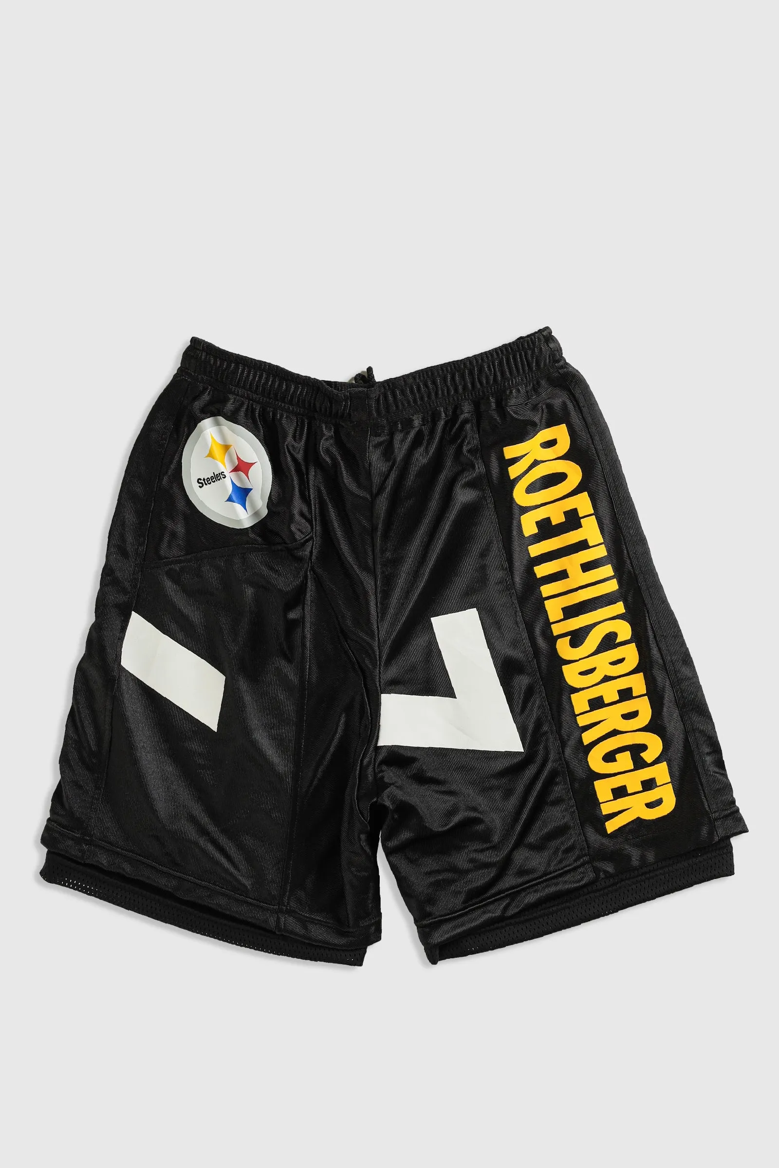 Unisex Rework Steelers NFL Jersey Shorts - Women-S, Men-XS Frankie