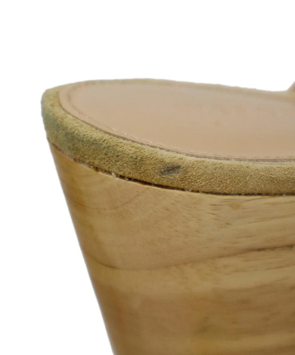 Veronica Beard Beige Suede Wood Clogs sz 7