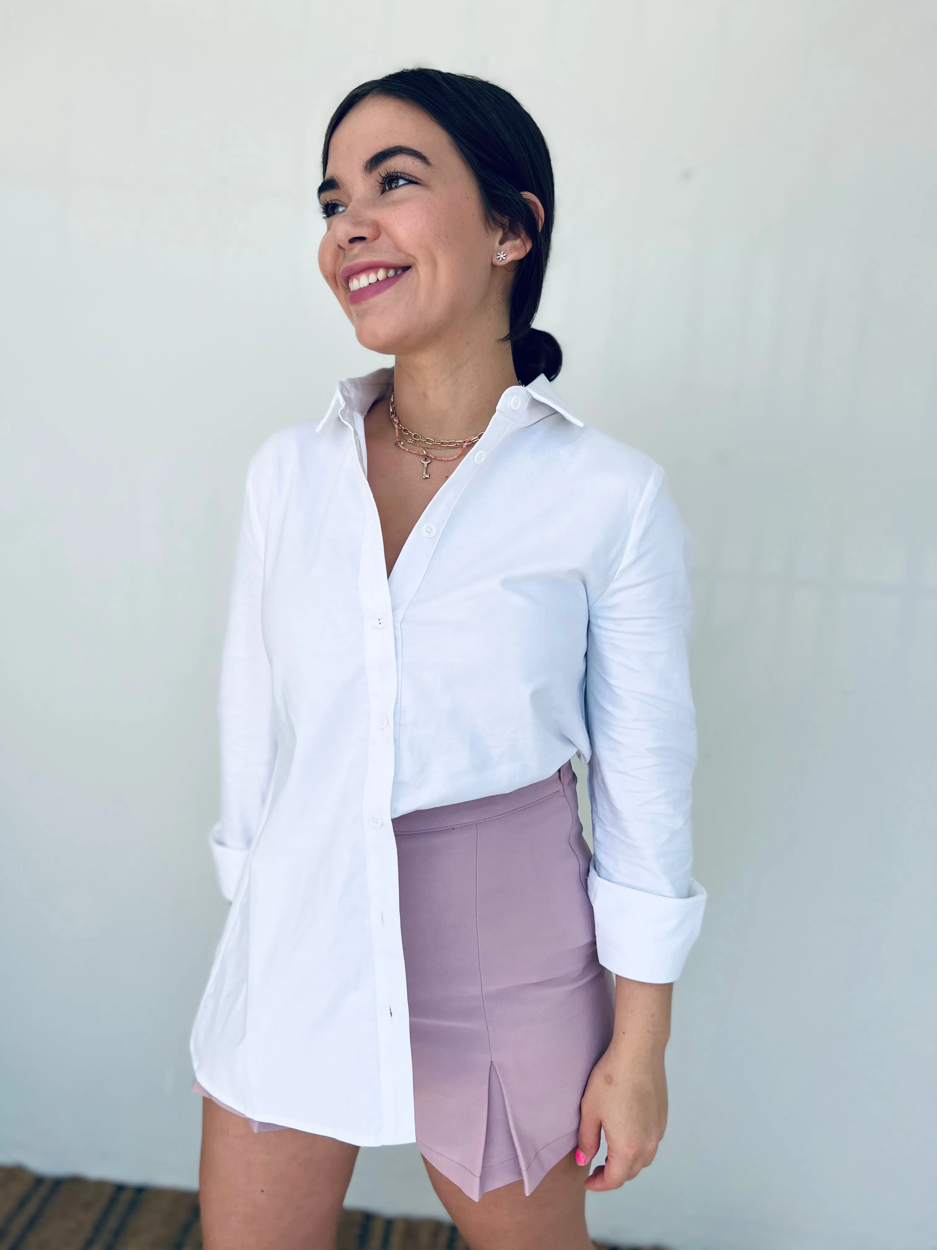 White Ruffle Top