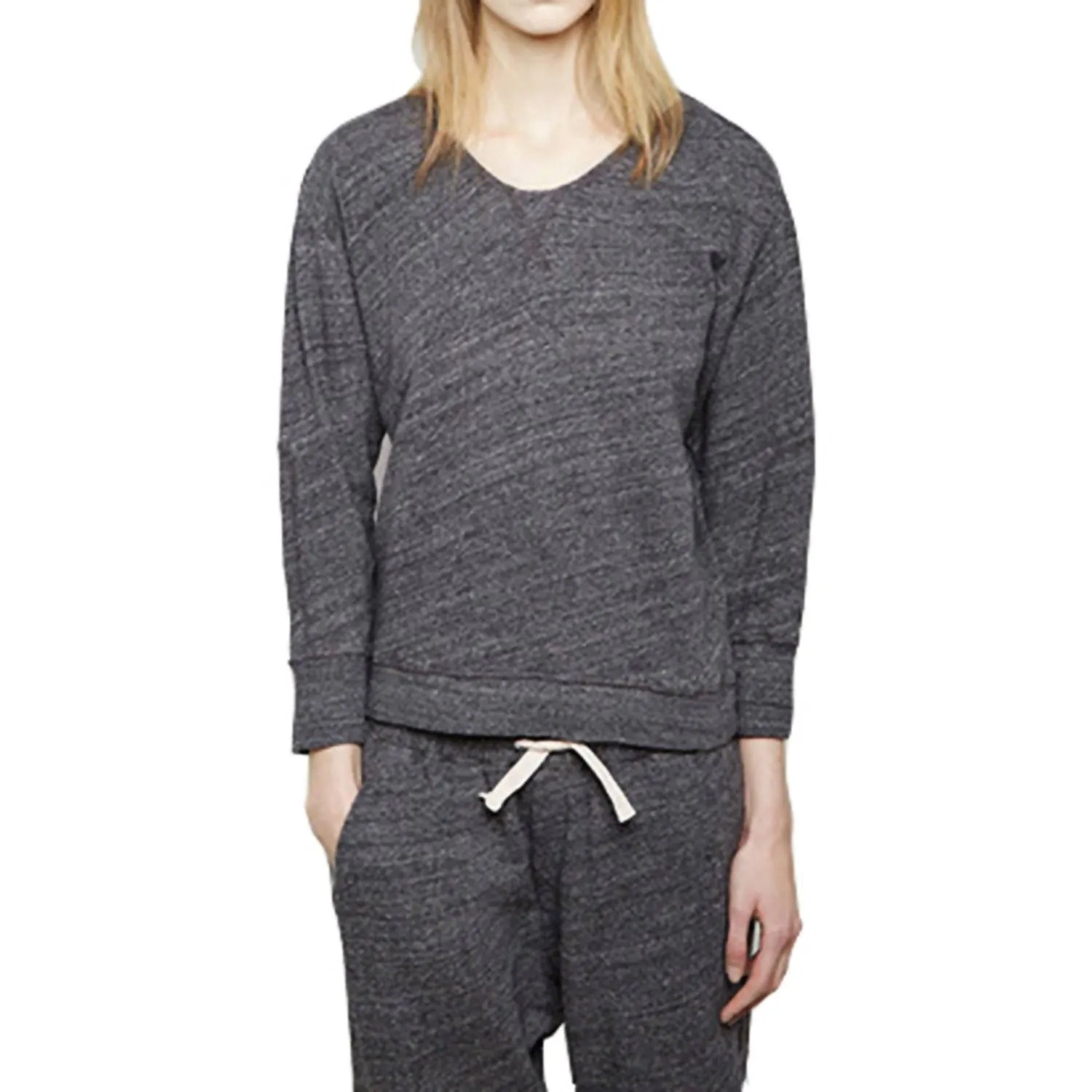 Women French Terry Pullover Sweatshirt In Gray