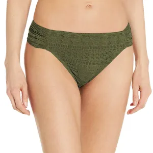 Women's Embroidered Mesh Bikini Bottom,Olive
