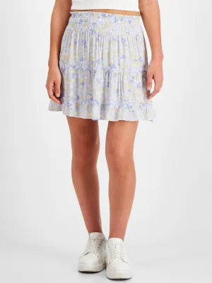 Women's Floral Printed Skirt,Light Blue