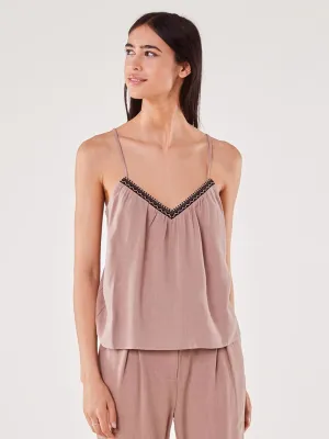 Women's Plain Thin Strap Top,Brown
