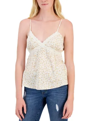 Women's Printed Satin Top,Cream