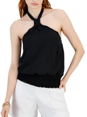 Women's Smocked Waist Top,Black