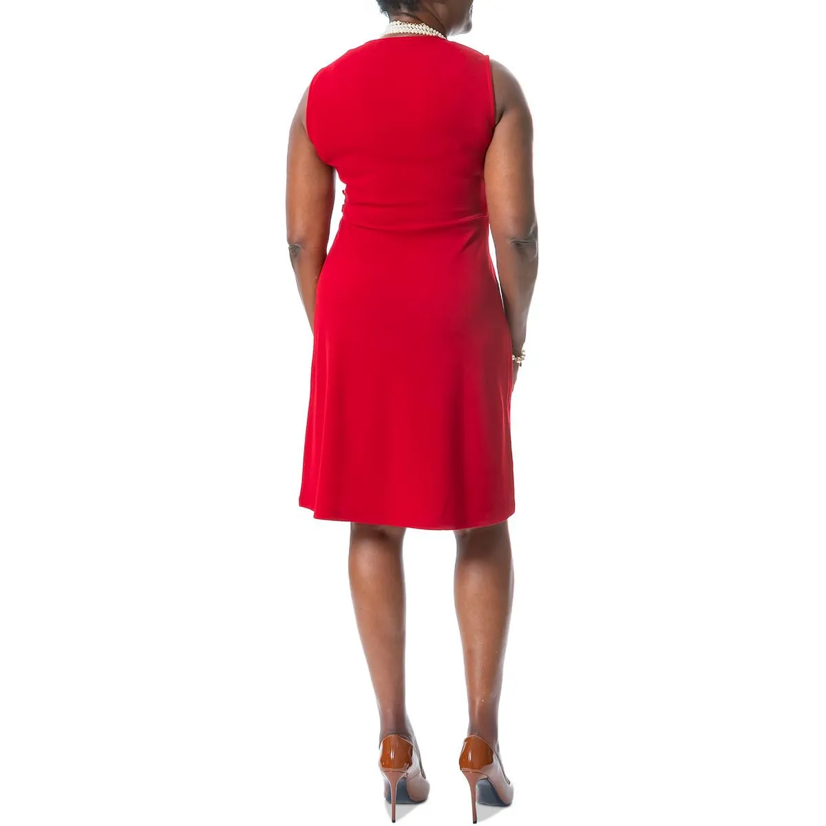 Womens V-Neck Knee Wrap Dress
