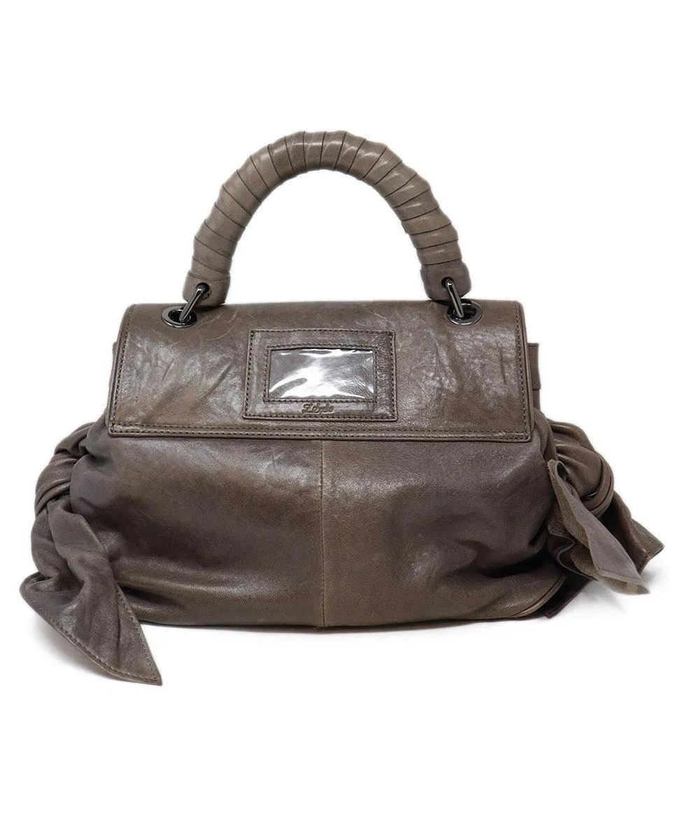 Zac Posen Grey Leather Z Spoke Handbag