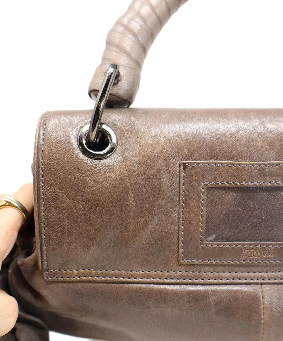 Zac Posen Grey Leather Z Spoke Handbag